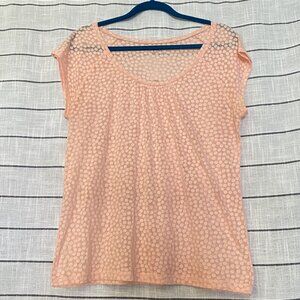 LOFT Sheer Dot Peach Tee